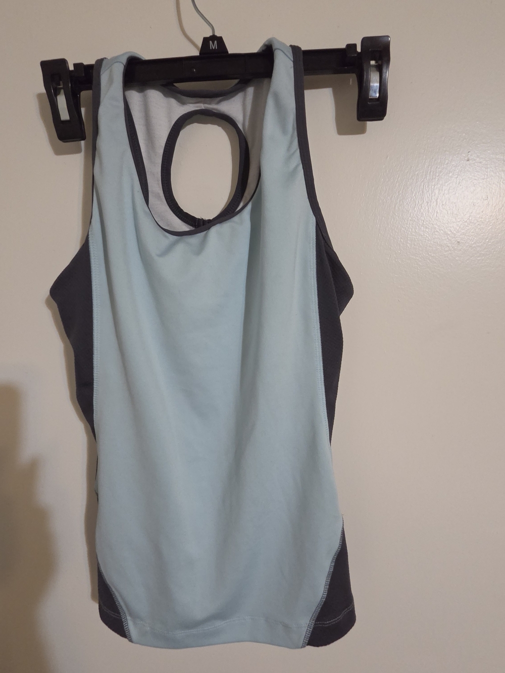 Danskin Light Blue and Charcoal Racerback Tank